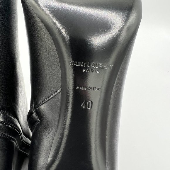 Saint Laurent YSL Lou Leather Ankle Boots Sz 40, Retail $1,190 New Without Box - Picture 11 of 13